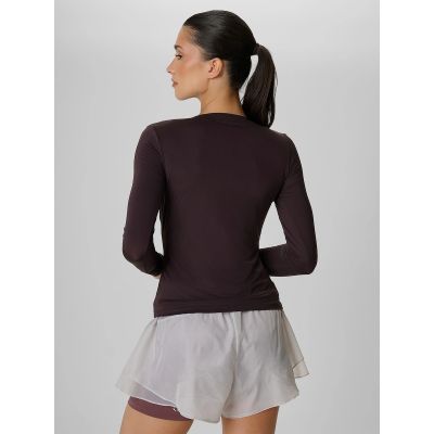 2. Damen-Trainingsshirt mit langen Ärmeln, schmal geschnitten, schnelltrocknend, Größe 4F 4FRAW26TFLOF0733-80S