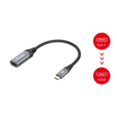 4. Equip 133492 Kabeladapter 0,15 m USB Typ-C HDMI Schwarz, Grau