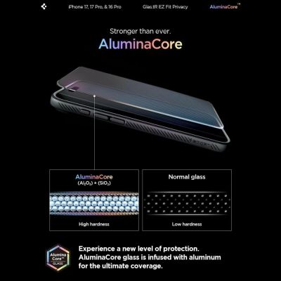 19. Spigen Glas.tR EZ Fit Privacy Tempered Glass für iPhone 16 Pro / 17 / 17 Pro - 2 Stk.