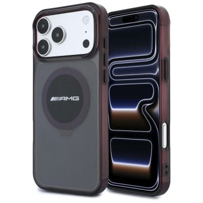 Mercedes AMG IML Transparent Bicolor Block MagSafe Hülle für iPhone 18 Pro Max / 17 Pro Max - Schwarz und Burgunderrot
