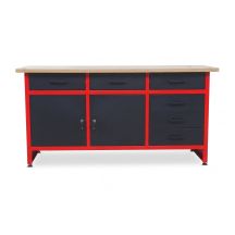 AWTOOLS Werkbank mit 6 Schubladen, 160 x 60 x 85 cm
