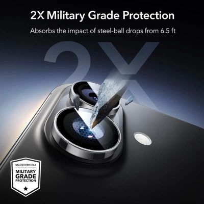 5. ESR Armorite Kameraabdeckung für iPhone 16 / 16 Plus / 17 - Transparent