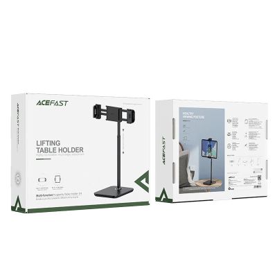 6. Acefast Teleskop Handy- und Tablethalterung (135-230mm breit) für den Schreibtisch 360° schwarz (E4 schwarz)
