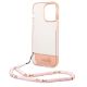 6. Guess GUHCP14XHGCOHP iPhone 14 Pro Max 6,7" rosa/rosa Hartschale mit durchscheinendem Perlenarmband
