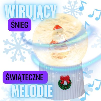 15. Schneekugel 147 mm LED Weihnachtsmann