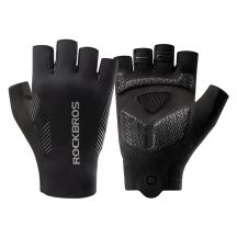 Rockbros Fahrradhandschuhe Frühling/Sommer/Herbst, kurze Finger, Größe: M - Schwarz