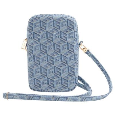 2. Guess Zip GCube Bottom Stripe Handytasche – blau