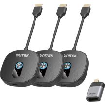 Unitek Kabelloser HDMI-Transmitter 1080p, 1 Transmitter + 2 Receiver, Schwarz