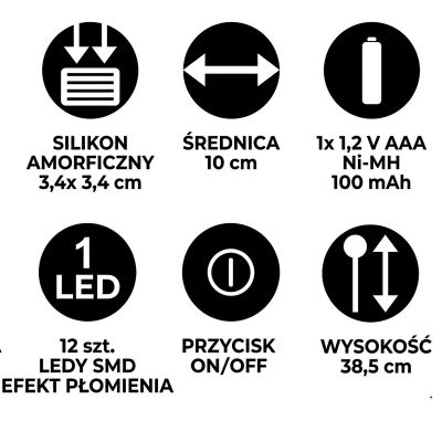 18. SOLARLAMPE KRISTALL 10X37CM