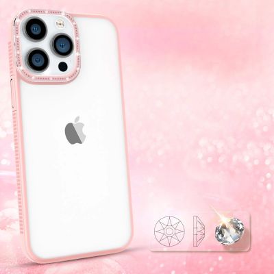 2. Kingxbar Sparkle Series Hülle iPhone 13 Pro Max mit Kristallen Rückseite rosa