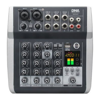 DNA QMX602 Analog-Audiomixer, 6 Kanäle, Blau