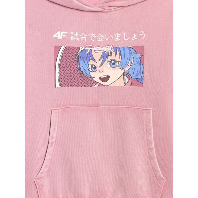 2. Mädchen-Sweatshirt mit Kapuze, offen, 4F 4FJRAW25TSWSF2294-54S