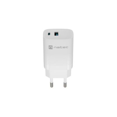 6. NATEC LADEGERÄT RIBERA GAN 1X USB-A + 1X USB-C 30W WEISS NUC-2140