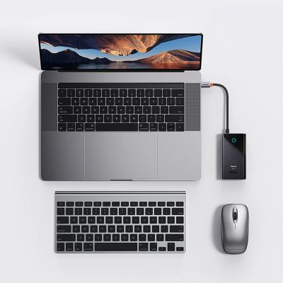 12. Baseus PioneerJoy 4xUSB-A 3.0 USB-C Hub – Grau