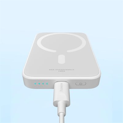 9. Baseus Magnetic Mini Air PPCXM06A 6000mAh 20W Powerbank mit Simple Series USB-C Kabel - Weiß