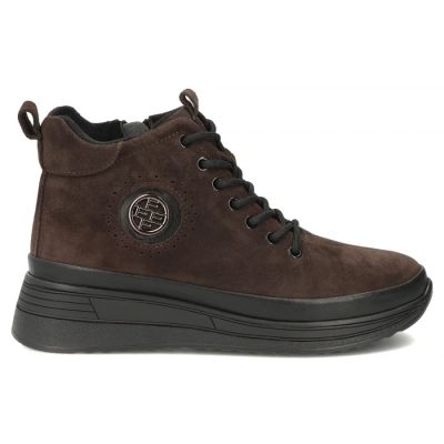 2. Damen-Ankle-Boots aus Wildleder mit dunkelbraunem Plateau, Filippo DBT4215