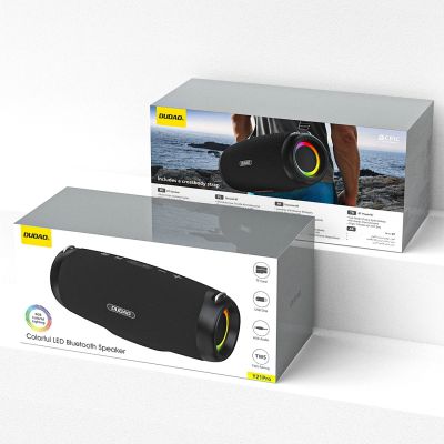 11. Dudao Y21Pro Kabelloser Lautsprecher mit RGB-Hintergrundbeleuchtung, Bluetooth 5.3 – Schwarz