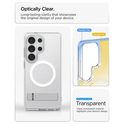 9. Spigen Ultra Hybrid S Mag MagSafe Hülle für Samsung Galaxy S26 Ultra – Transparent und Weiß