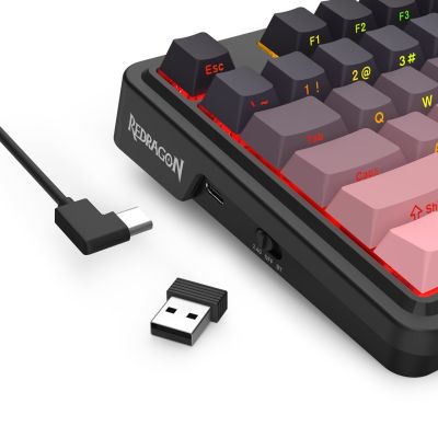 7. REDRAGON K728SP-RGB-PRO Antonium Pro Tastatur USB + RF Wireless + Bluetooth Schwarz, Pink