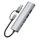 6. Tech-Protect HB03 HUB Adapter 5in1 USB-C + USB2.0 + USB3.0 + RJ45 - grau