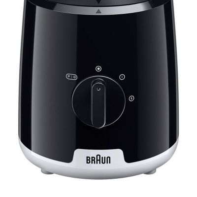 2. Braun JB1051BK PowerBlend 1 Küchenmaschine mit 1,5-Liter-Glasmixaufsatz und To-Go-Becher, Küchenhelfer zum Zerkleinern, Pürieren und Mixen, Eiscrushing, 2 Geschwindigkeitsstufen