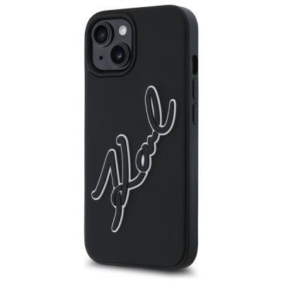 2. Karl Lagerfeld 3D Rubber Signature iPhone 15 Hülle - Schwarz