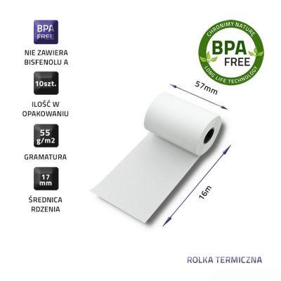 3. QOLTEC Wärmerolle 57 x 16 | 55 g/m² | 10 Stück | BPA-frei