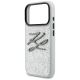 6. Karl Lagerfeld IML Glitter KL Diamond Logo Hülle für iPhone 17 Pro - Silber