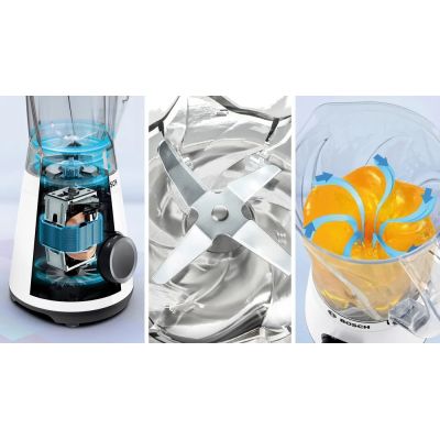 9. Bosch MMB6141W VitaPower Series 4 Standmixer, 1200 W, Behältermaterial: Tritan, Behälterinhalt: 1,5 l, Weiß