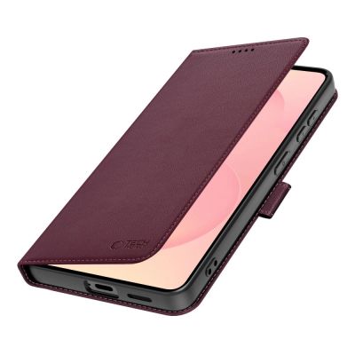 3. Tech-Protect Brieftaschenhülle für Samsung Galaxy S26 – Burgunderrot