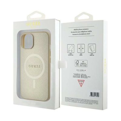 8. Guess GUHMP15MPSAHMCB iPhone 15 Plus 6,7" Gold/Gold Hardcase Saffiano MagSafe