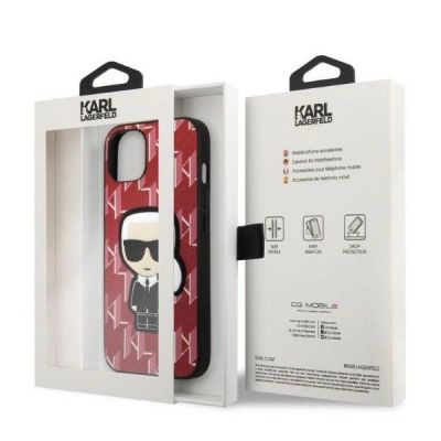 8. Karl Lagerfeld KLHCP13MPMNIKPI iPhone 13 6.1" Hardcase rot/rot Monogram Ikonik Patch