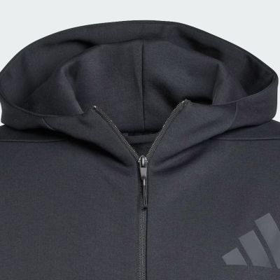 3. Neuer Adidas ZNE Kapuzenpullover mit durchgehendem Reißverschluss für Herren, schwarz - JE7538
