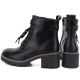 5. Damen-Lederstiefeletten mit Blockabsatz, schwarz, M.Daszyński OL77-3