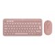 Logitech Pebble 2 Combo Tastatur und Maus (universell, kabellos per Funk + Bluetooth, QWERTZ-Tastatur, amerikanische und internationale Tastatur, Pink)