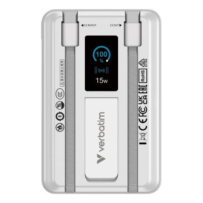 2. Verbatim 32273 Powerbank Lithium-Polymer (LiPo) 10000 mAh Kabelloses Laden Silber