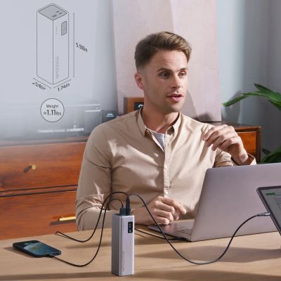 3. Powerbank Cuktech CUKP200XGLGR 100W 20000mAh 2 x USB-C 1 x USB-A - grau