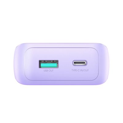 4. Joyroom JR-PBC06 Mini-Powerbank mit integrierten USB-C-/ Lightning -Kabeln 30 W 10000 mAh – Lila