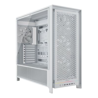 Corsair Frame 5000D PC-Gehäuse, Midi-Tower, E-ATX, Seitenwand aus gehärtetem Glas – Weiß