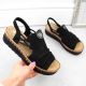 6. Bequeme Rieker W RKR677 schwarze Sandalen