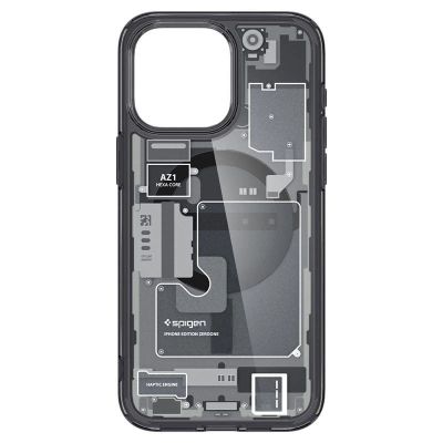 4. Spigen Ultra Hybrid Mag Case mit MagSafe für iPhone 15 Pro – Dunkelgrau (Zero One Pattern)