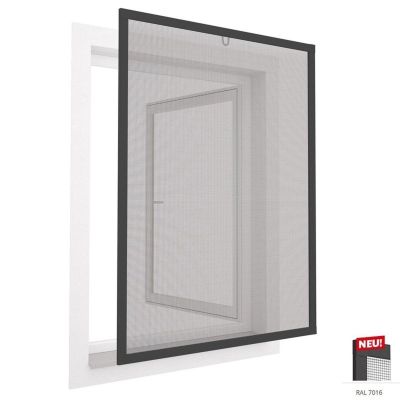 56. Moskitonetzfenster aus Aluminium, 100 x 120 mm, Anthrazit