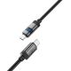 4. Acefast C15-03 USB-C - USB-C-Kabel mit Display 480Mb/s 60W 1,2m - Schwarz