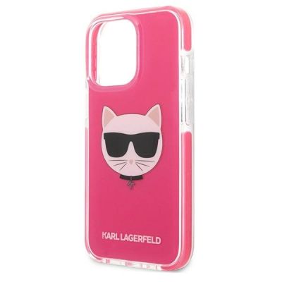 6. Karl Lagerfeld Choupette Head Hülle für iPhone 13 Pro / iPhone 13 - Fuchsia