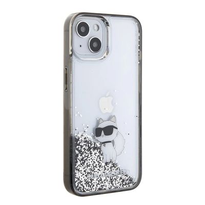 4. Karl Lagerfeld Liquid Glitter Choupette Hülle für iPhone 15 – transparent