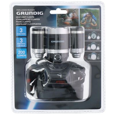 8. GRUNDIG DELUXE 1 LED und 2 COB TOURISTENSCHEINWERFER