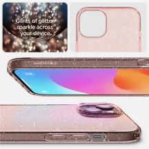 Spigen Liquid Crystal Glitter Hülle für iPhone 15 Plus – rosa und transparent