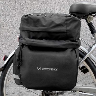 2. Wozinsky 60L geräumige Fahrradgepäckträgertasche (Regenschutz inklusive) schwarz (WBB13BK)