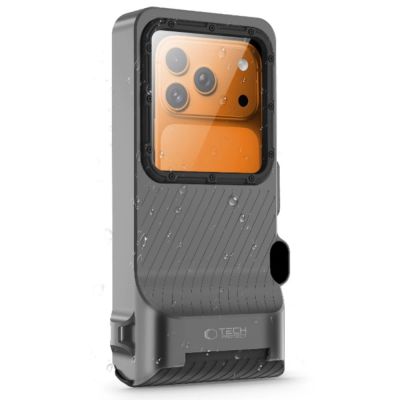 2. Tech-Protect IPX8 Pro wasserdichte Handyhülle – Grau und Schwarz