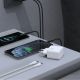 3. Dudao A28PCEU PD 45W GaN 2xUSB-C Wandladegerät mit USB-C-Kabel – Weiß